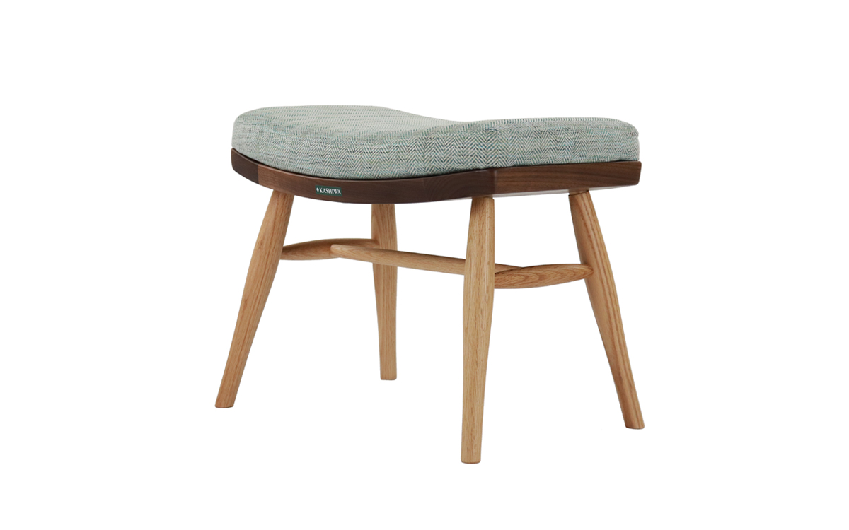 新品同様　柏木工　スツール　オットマン　グリーン 良品柏木工 オットマン フットスツール 高級スエード モスグリーン